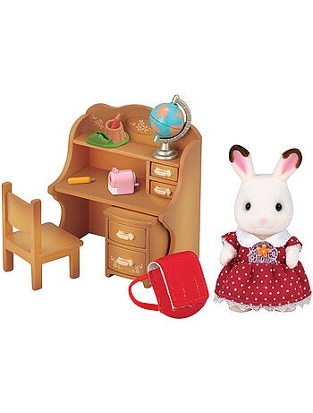 Sylvanian Family 5016 : Fillette lapin chocolat dans le bureau