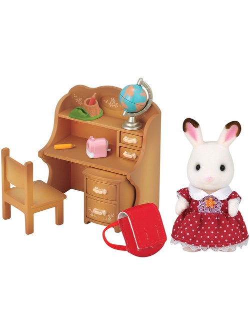 Sylvanian Family 5016 : Fillette lapin chocolat dans le bureau - Kiabi