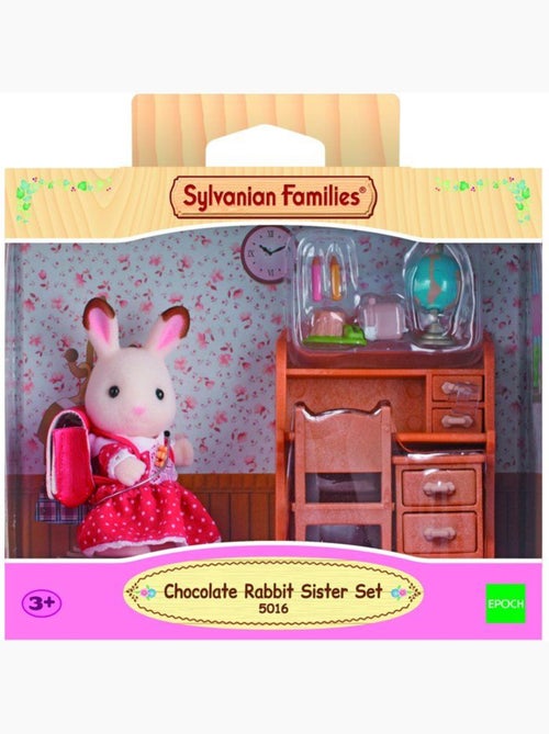 Sylvanian Family 5016 : Fillette lapin chocolat dans le bureau - Kiabi