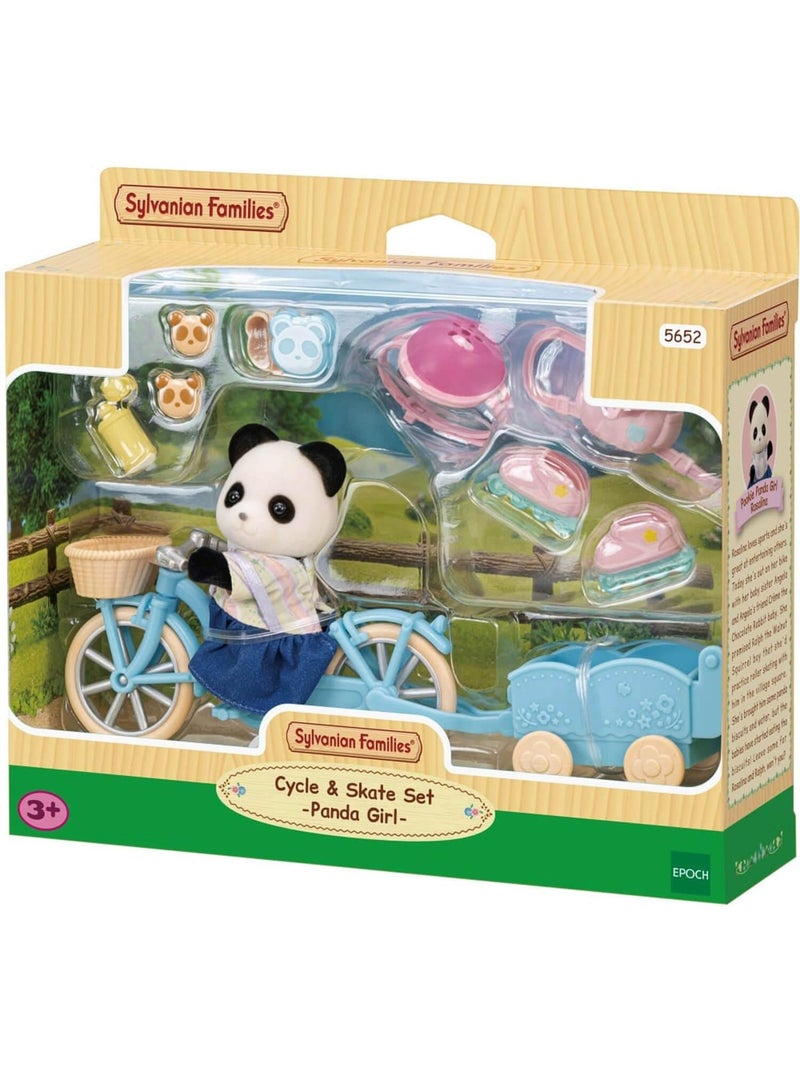Sylvanian Family 5652 : La fille panda, son vélo et sa remorque Bleu - Kiabi