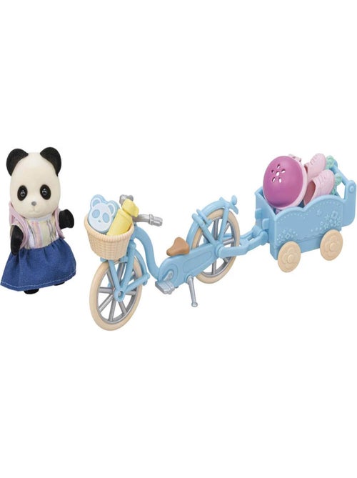 Sylvanian Family 5652 : La fille panda, son vélo et sa remorque - Kiabi