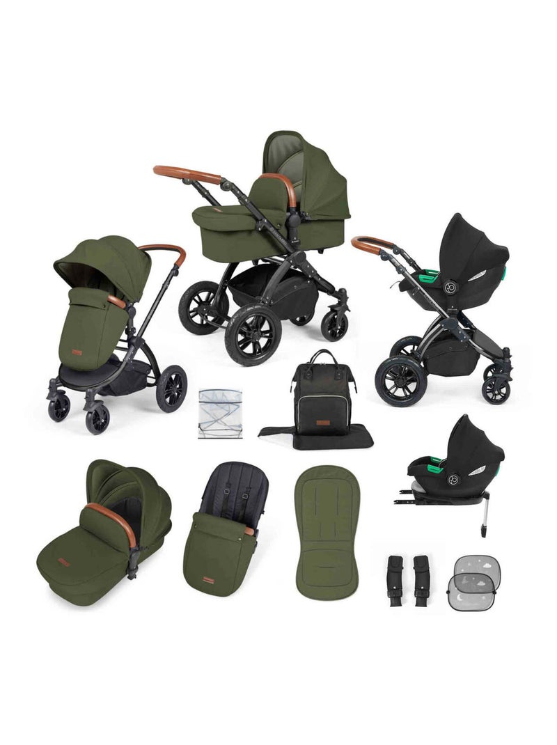 Système de voyage tout-en-un Stomp Luxe Cirrus i-Size avec base ISOFIX (Bois/Noir/Tan) Noir Vert - Kiabi