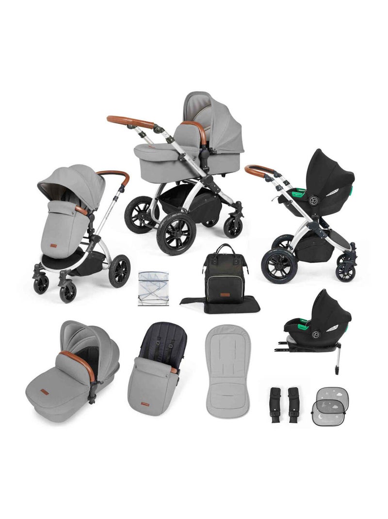 Système de voyage tout-en-un Stomp Luxe Cirrus i-Size avec base ISOFIX (Gris perle/Argent/Tan) Gris Argenté - Kiabi