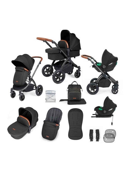 Système de voyage tout-en-un Stomp Luxe Cirrus i-Size avec base ISOFIX (Noir/Marron Clair) - Kiabi