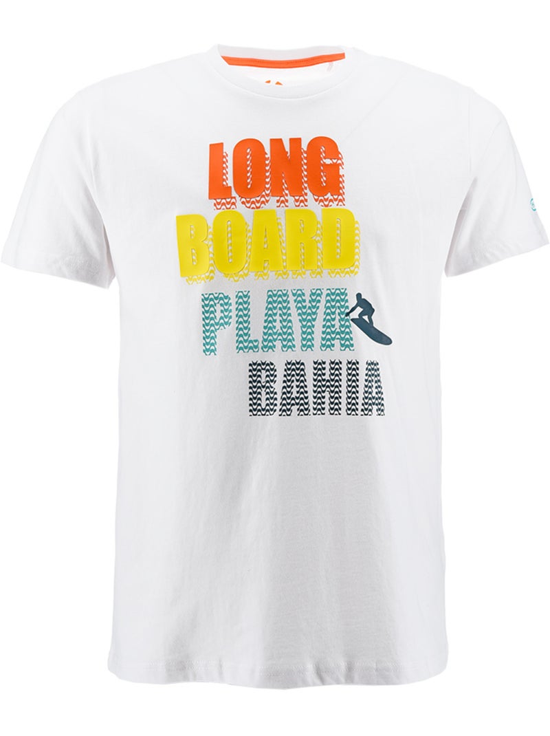 T-Shirt -   - Longboard Blanc - Kiabi