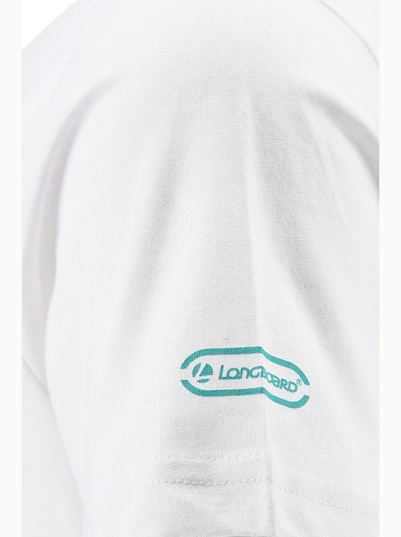 T-Shirt -   - Longboard Blanc - Kiabi