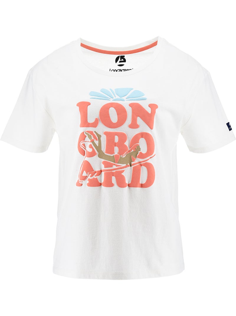 T-Shirt -   - Longboard Blanc - Kiabi