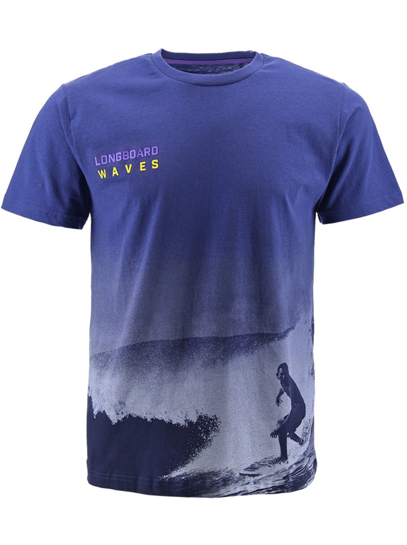 T-Shirt -   - Longboard Bleu - Kiabi