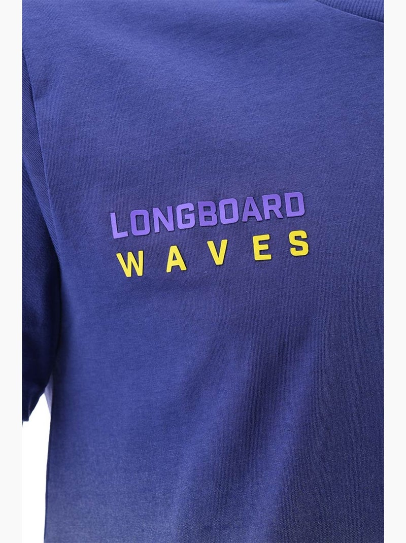 T-Shirt -   - Longboard Bleu - Kiabi