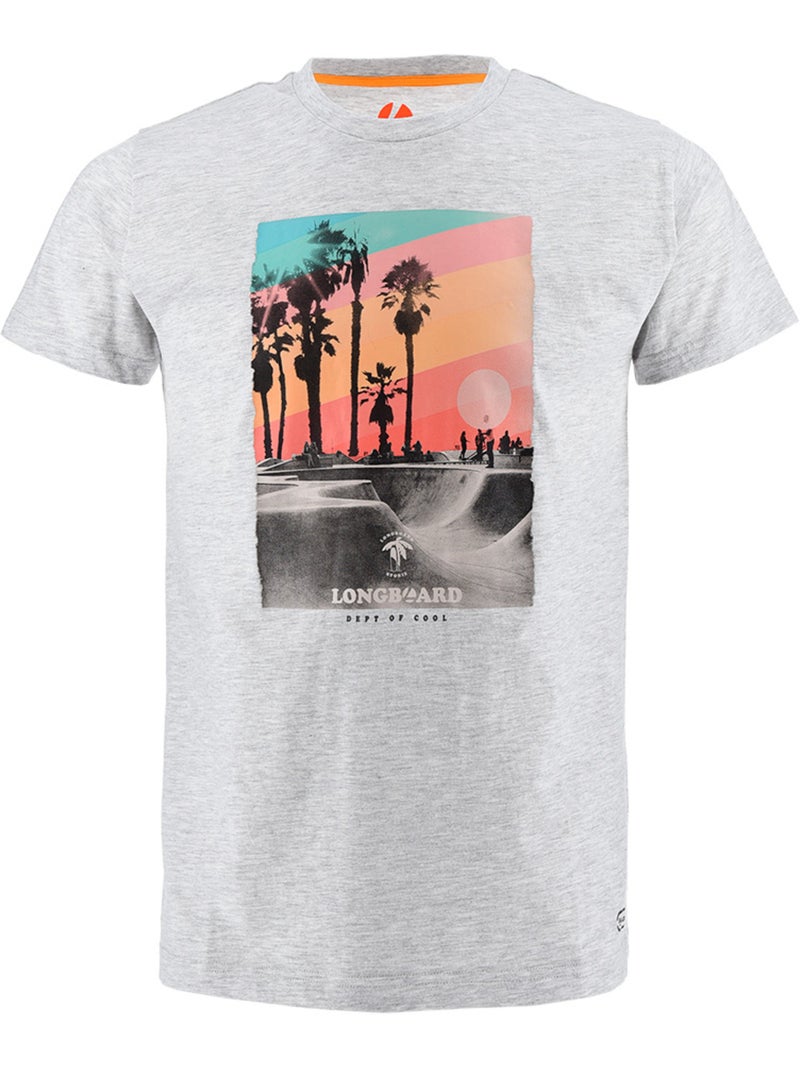 T-shirt -   - Longboard Gris - Kiabi