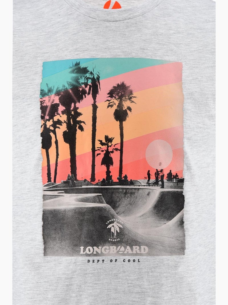T-shirt -   - Longboard Gris - Kiabi