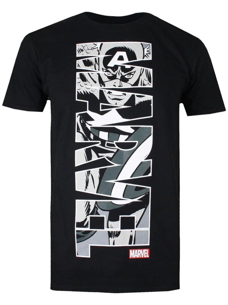 T-shirt - capitaine amérique (captain america) Noir Gris - Kiabi