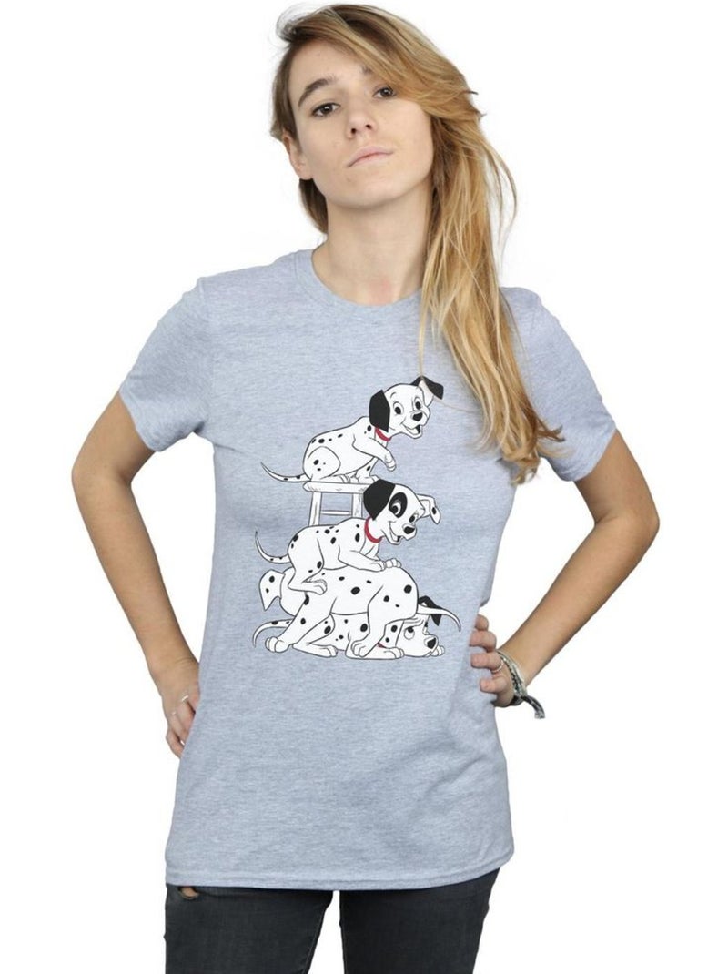 T-shirt - les 101 dalmatiens Gris chiné - Kiabi