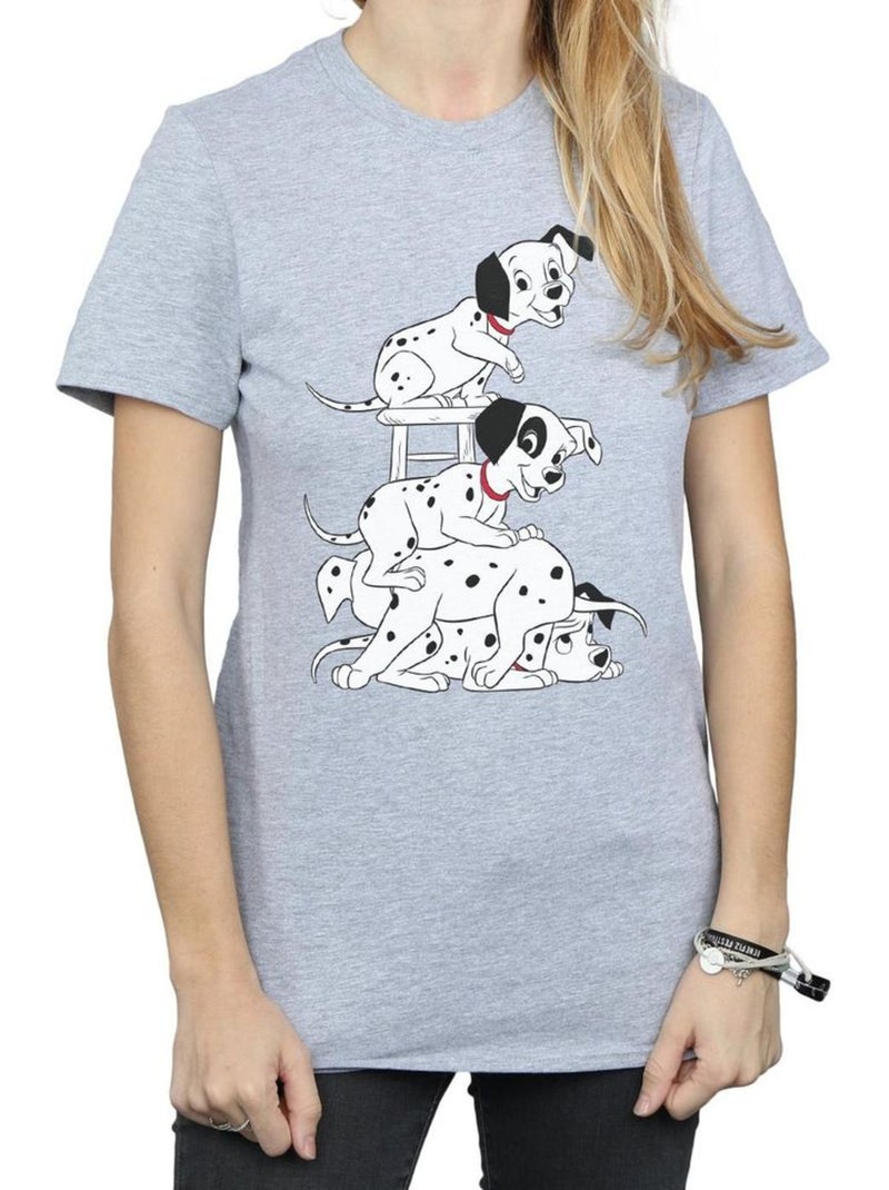 T-shirt - les 101 dalmatiens Gris chiné - Kiabi