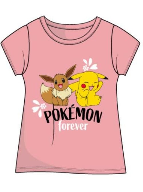 T-shirt - pokémon - t-shirt fille - 100% coton - rose - manches courtes - Kiabi