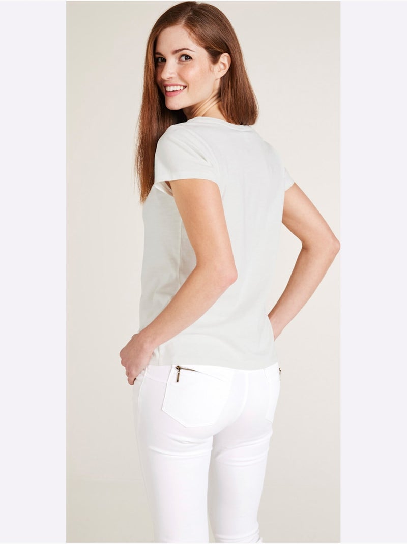 T-shirt - Taille Standard - Helline Blanc cassé - Kiabi