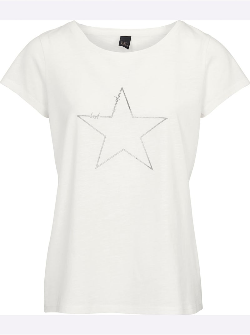 T-shirt - Taille Standard - Helline Blanc cassé - Kiabi