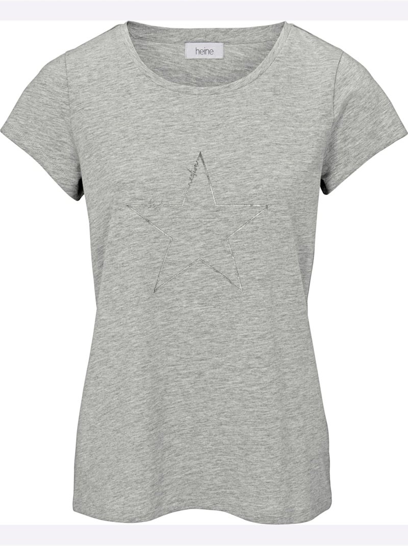 T-shirt - Taille Standard - Helline Gris chiné - Kiabi