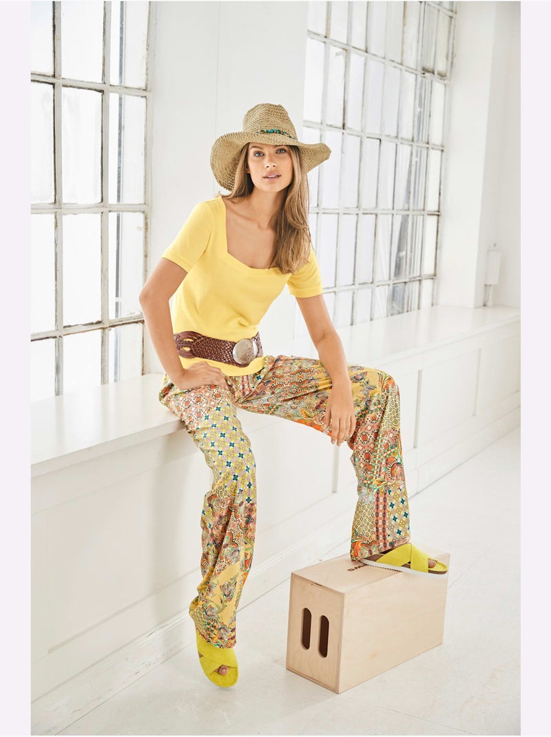 T-shirt - Taille Standard - Helline Jaune - Kiabi