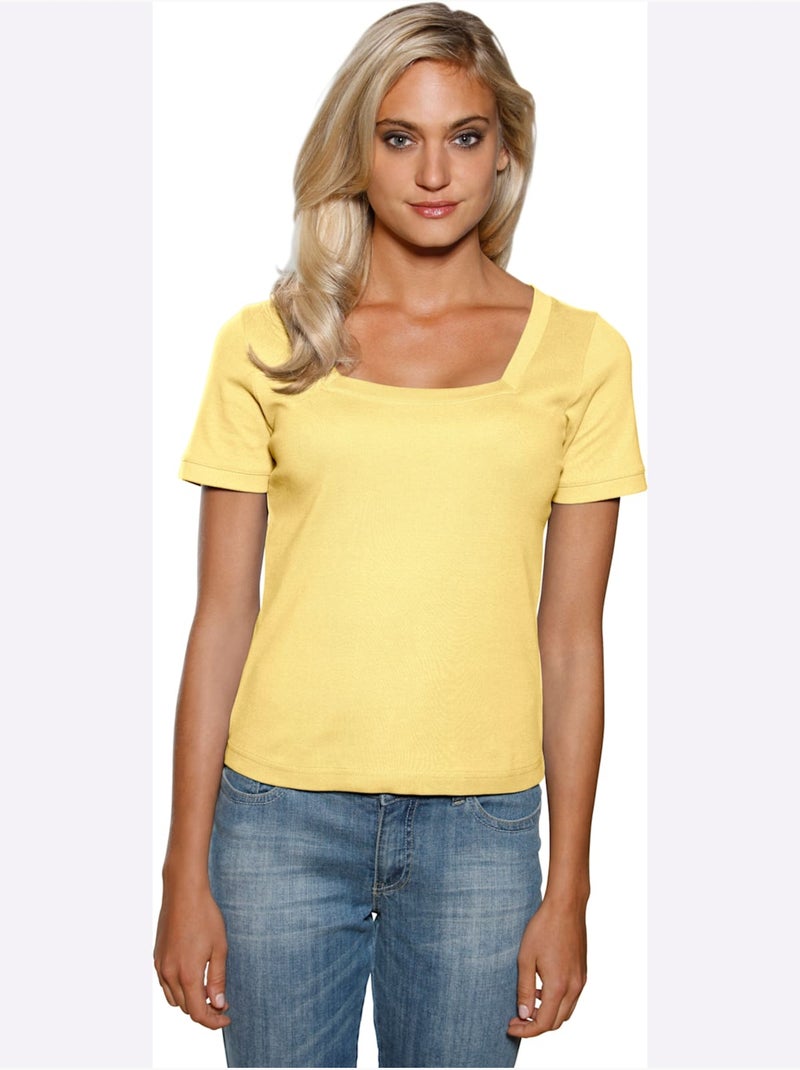 T-shirt - Taille Standard - Helline Jaune - Kiabi