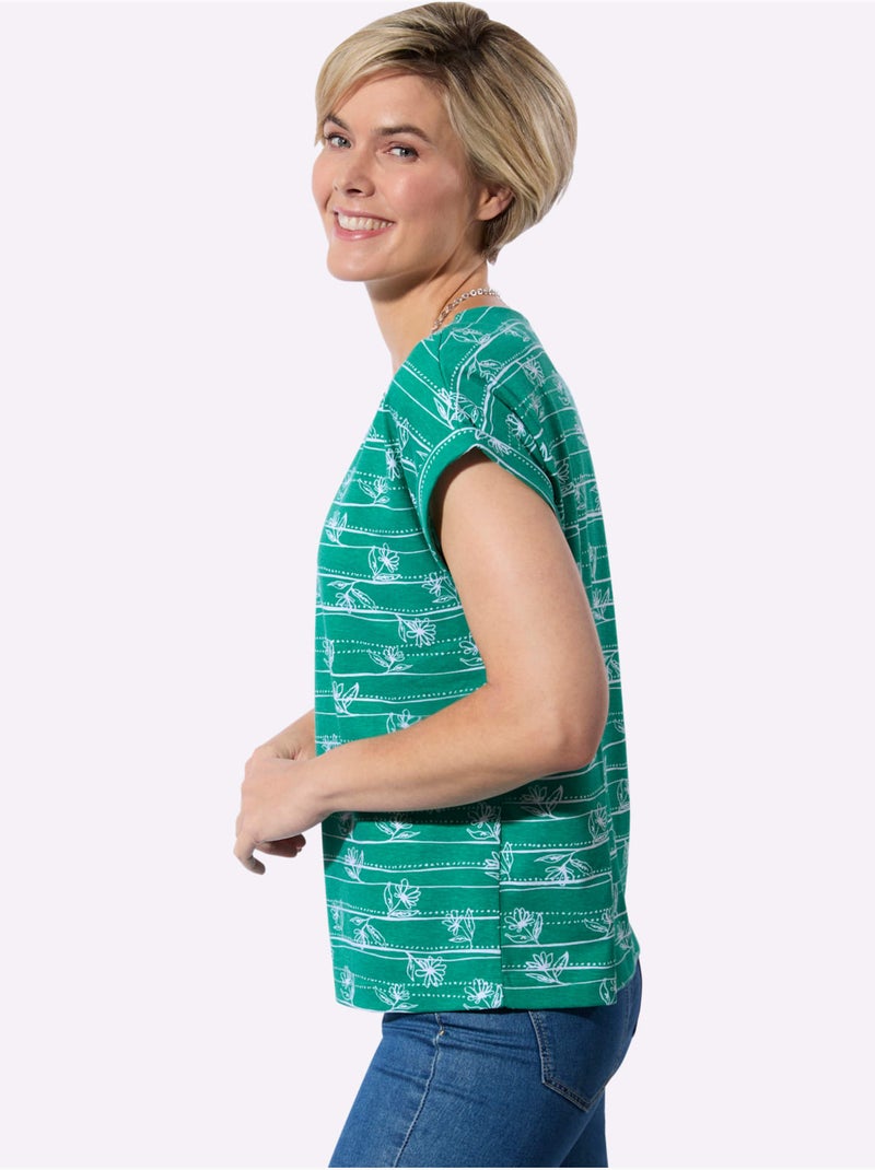 T-shirt 100% Coton - Taille Standard - Witt Blanc Vert Blanc - Kiabi