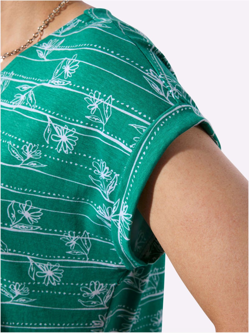 T-shirt 100% Coton - Taille Standard - Witt Blanc Vert Blanc - Kiabi