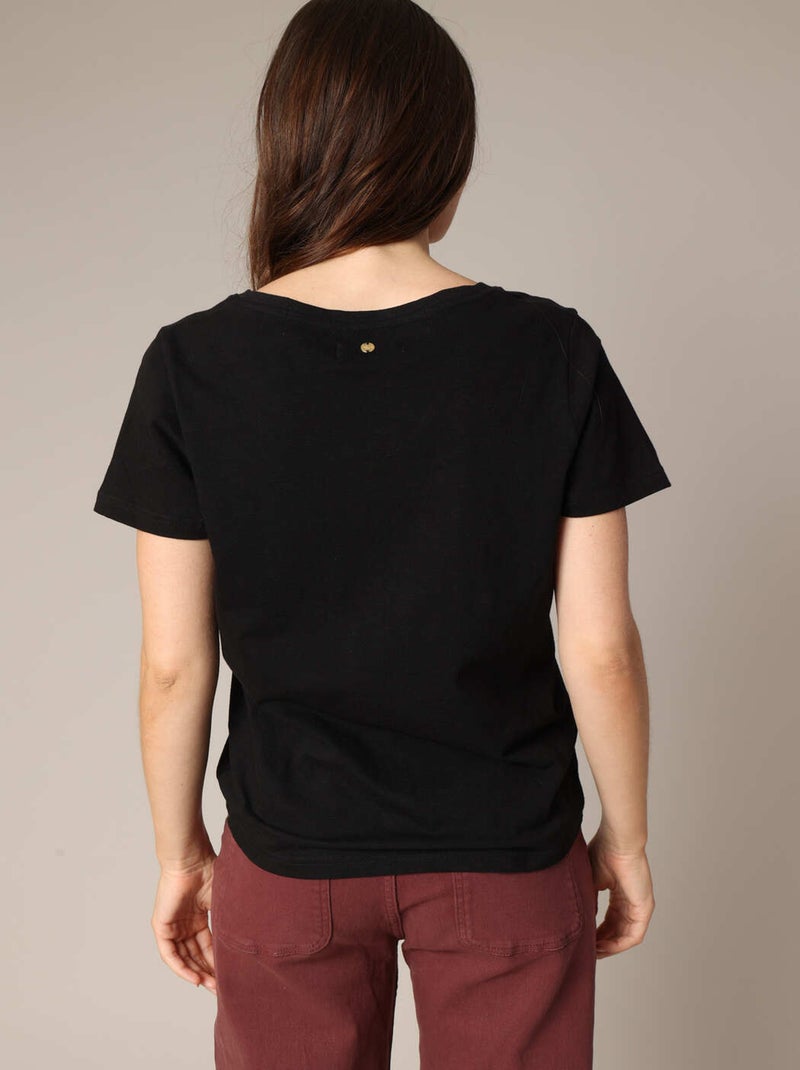 T-shirt 100% coton à imprimé tête de mort papillons 'Deeluxe' Noir - Kiabi