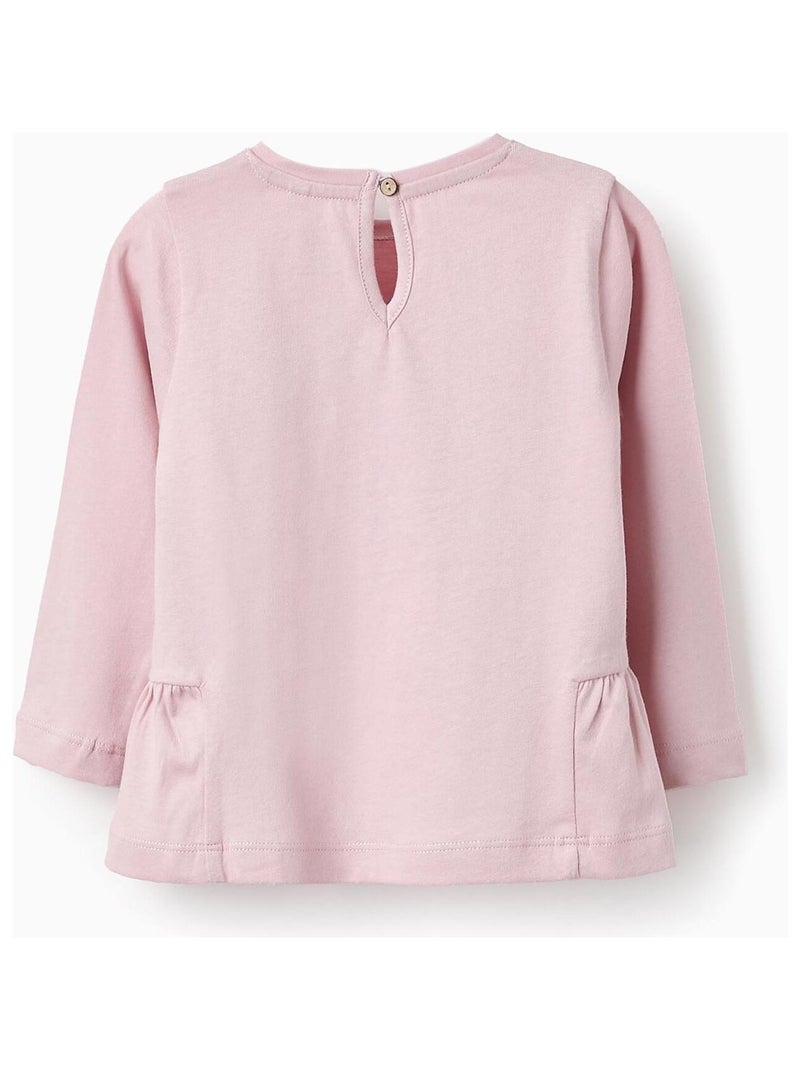 T-shirt 100% coton, avec impression et volants ISTANBUL Mauve - Kiabi