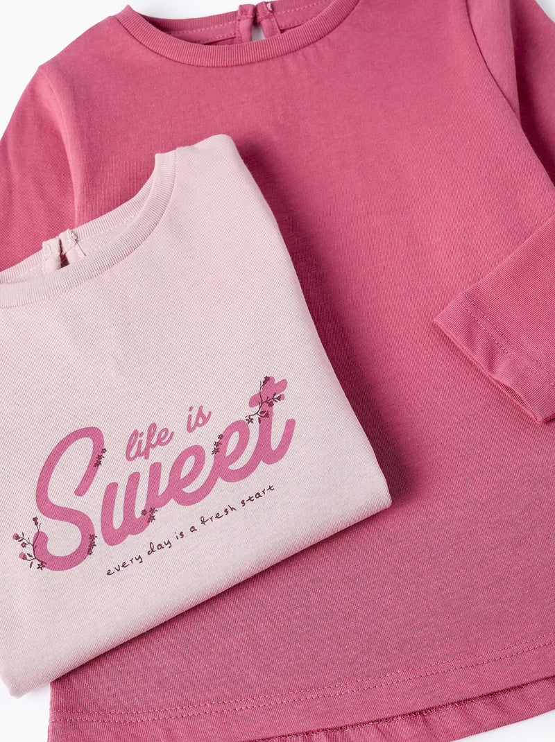 T-shirt 100% coton, avec impression gaufrée NEW YORK Mauve - Kiabi