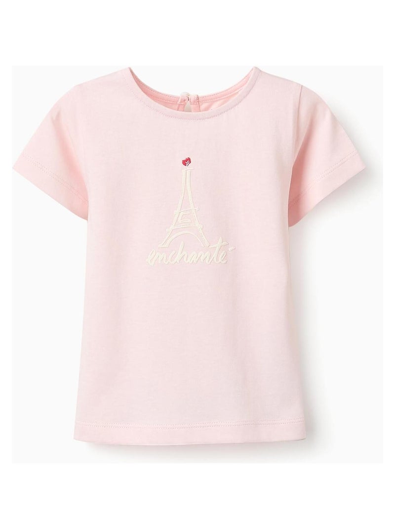 T-shirt 100% coton, avec impression gaufrée OLYMPIA Rose clair - Kiabi