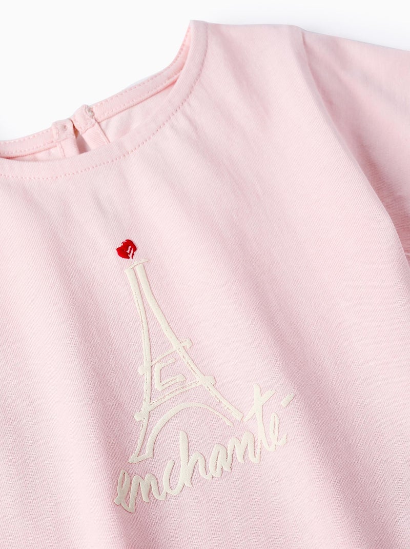 T-shirt 100% coton, avec impression gaufrée OLYMPIA Rose clair - Kiabi