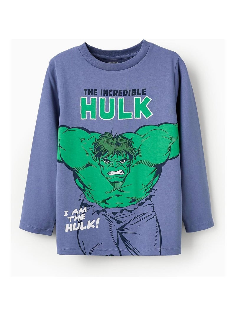 T-shirt 100% coton avec impression Hulk  MARVEL AVENGERS Bleu - Kiabi