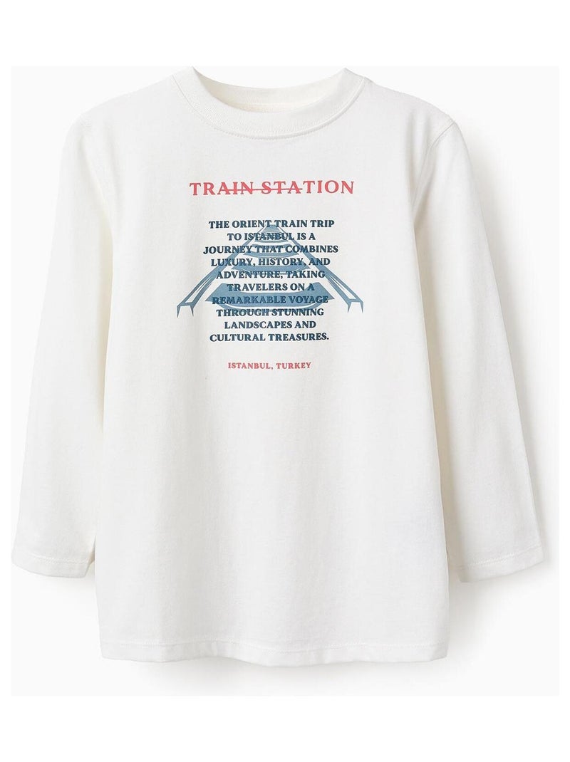 T-shirt 100% coton, avec impression ISTANBUL Blanc - Kiabi