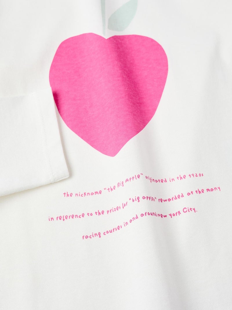 T-shirt 100% coton, avec impression NEW YORK Blanc - Kiabi