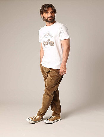 T-shirt 100% coton avec imprimé moto 'Deeluxe'