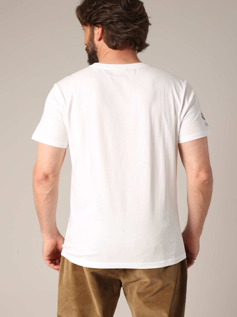 T-shirt 100% coton avec imprimé moto 'Deeluxe' Ecru - Kiabi