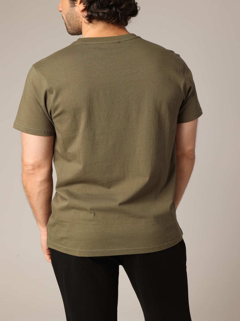 T-shirt 100% coton avec imprimé moto 'Deeluxe' Kaki - Kiabi