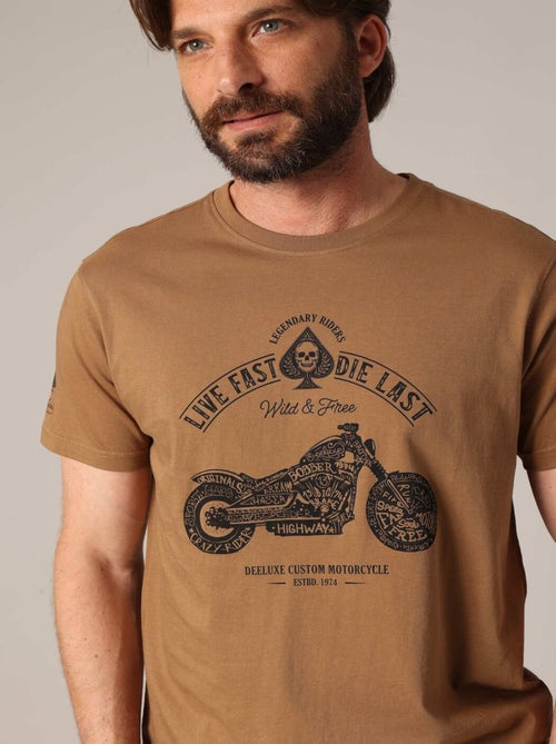 T-shirt 100% coton avec imprimé moto 'Deeluxe' - Kiabi
