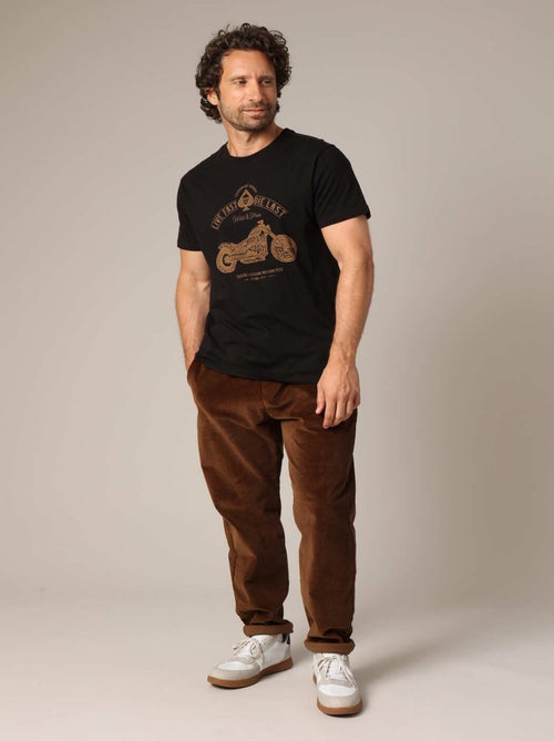 T-shirt 100% coton avec imprimé moto 'Deeluxe' - Kiabi