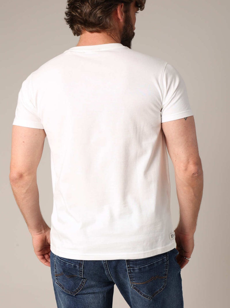T-shirt 100 % coton avec imprimé original « chien en veste de mécanicien » 'Deeluxe' Ecru - Kiabi