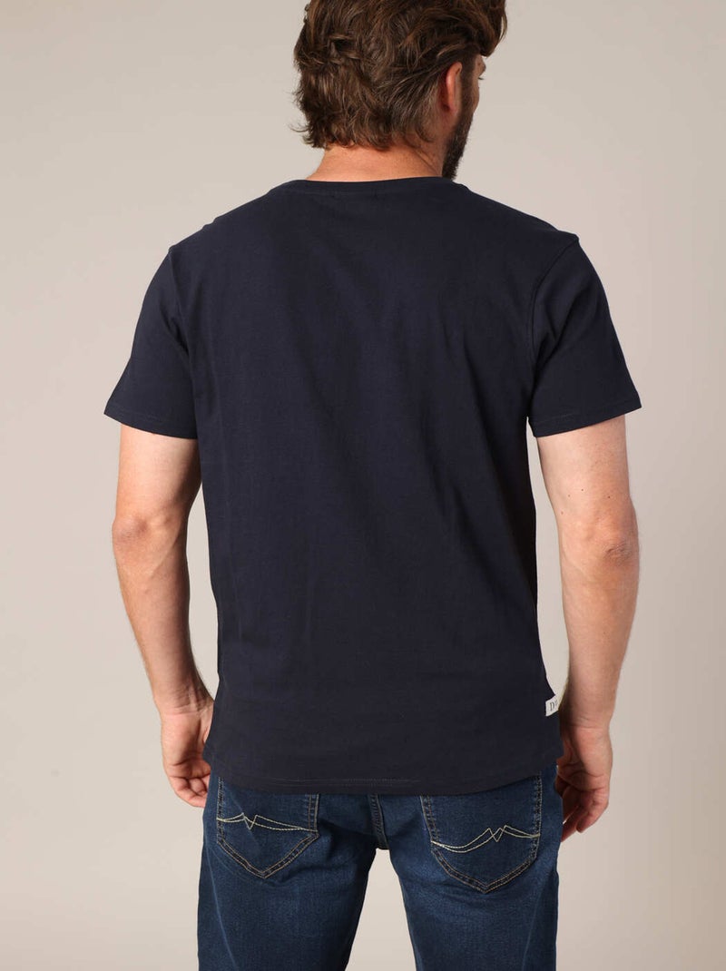 T-shirt 100% coton avec imprimé original d'un chien en costume et lunettes 'Deeluxe' Bleu nuit - Kiabi