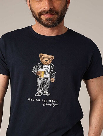 T-shirt 100 % coton avec imprimé ours original 'Deeluxe'