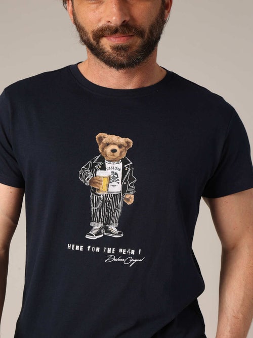 T-shirt 100 % coton avec imprimé ours original 'Deeluxe' - Kiabi