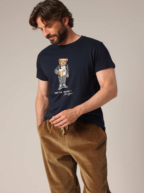 T-shirt 100 % coton avec imprimé ours original 'Deeluxe' - Kiabi