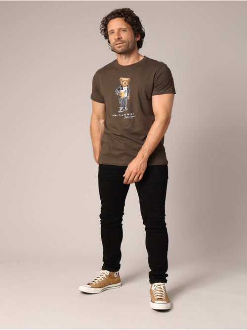 T-shirt 100 % coton avec imprimé ours original 'Deeluxe' - Kiabi