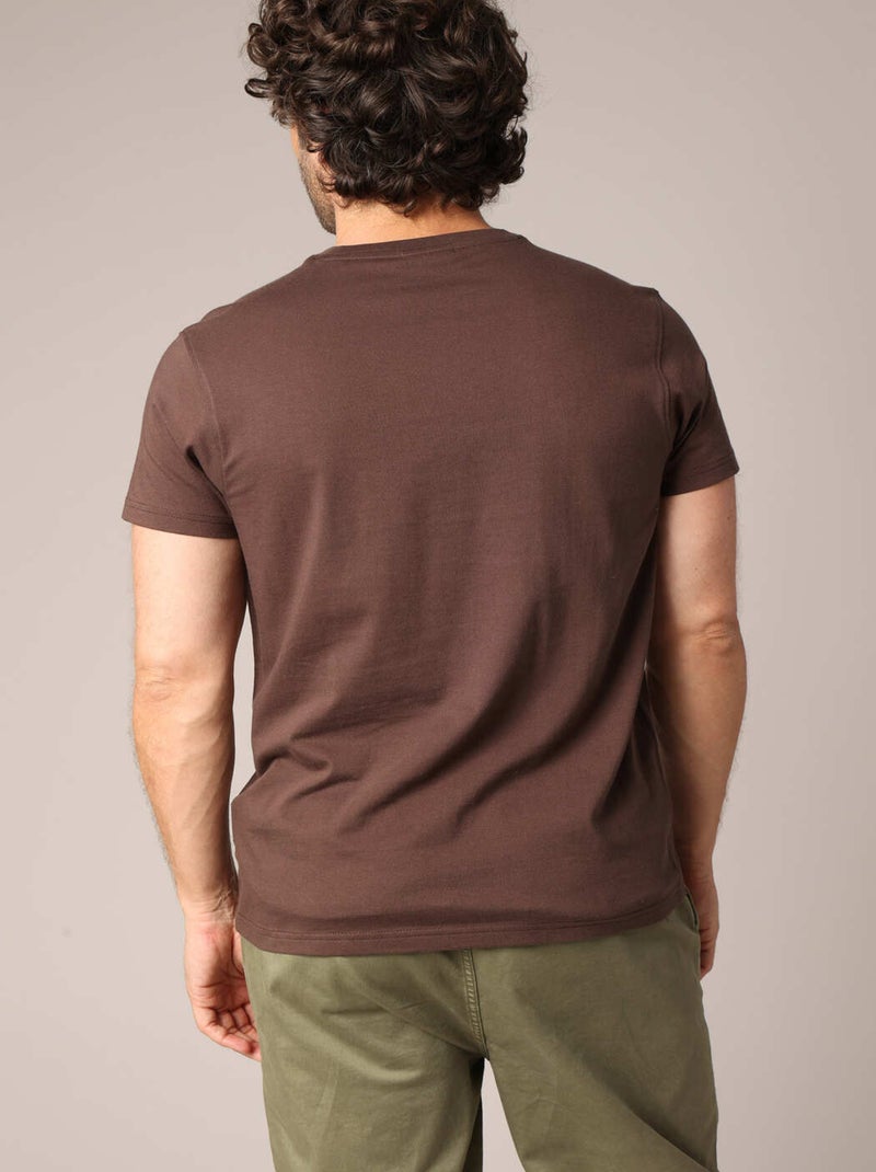 T-shirt 100 % coton avec imprimé tête de mort et typographie contrastée 'Deeluxe' Marron foncé - Kiabi