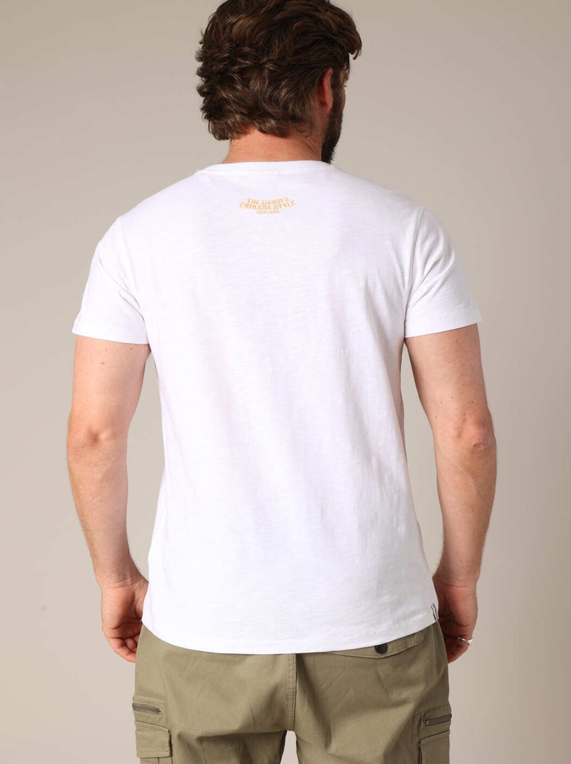 T-shirt 100 % coton avec imprimé tête de mort style dandy 'Deeluxe' Blanc - Kiabi
