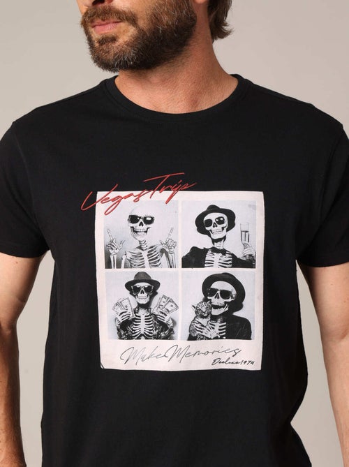 T-shirt 100% coton avec imprimé « Vegas Trip » et montage photo style Polaroid 'Deeluxe' - Kiabi