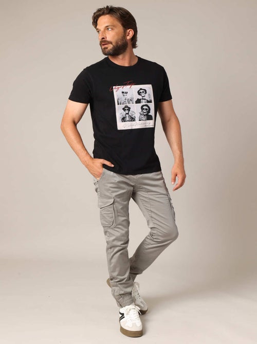 T-shirt 100% coton avec imprimé « Vegas Trip » et montage photo style Polaroid 'Deeluxe' - Kiabi