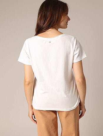 T-shirt 100 % coton avec motif cœur zèbre et éclair pailleté 'Deeluxe'